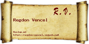 Regdon Vencel névjegykártya